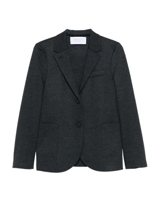 Harris Wharf London Black Single-Breasted Blazer