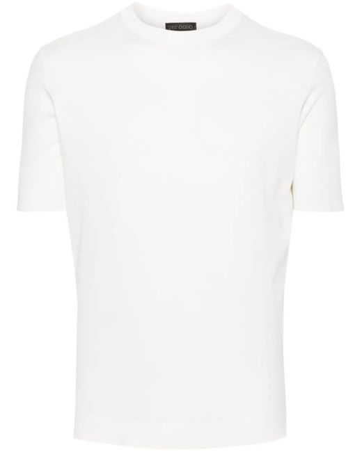 Dell'Oglio White Crew-Neck Cotton T-Shirt for men