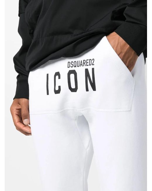 DSquared² White Icon-Print Track Pants for men
