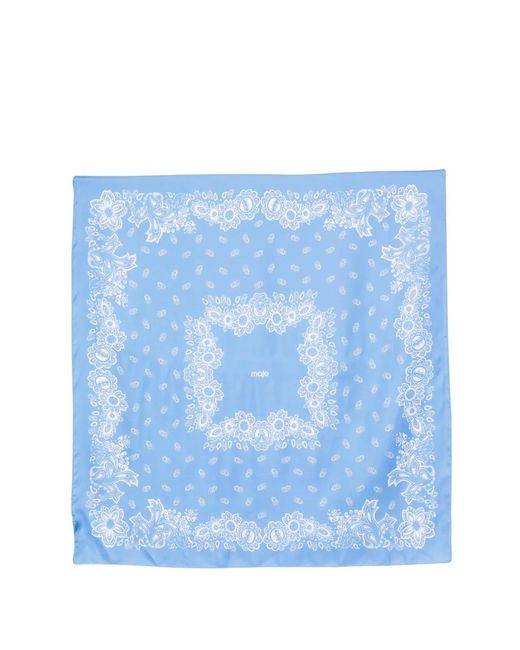 Maje Blue Bandana Print Silk Scarf