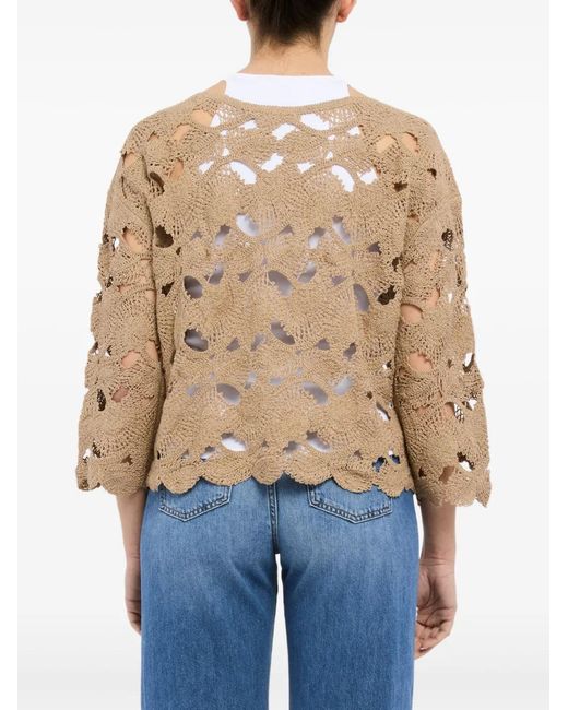 Kangra Natural Crochet-Knit Top