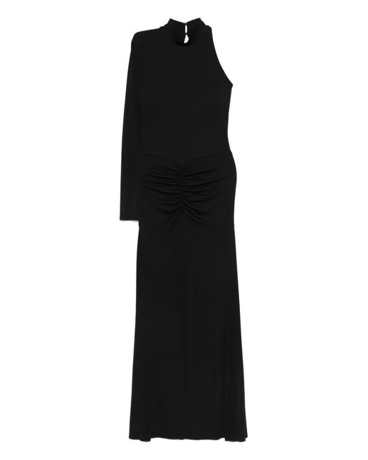 black mini dress for work Backless Black Lace Long Sleeve Turtleneck Dress Seduction S / Black main image 1