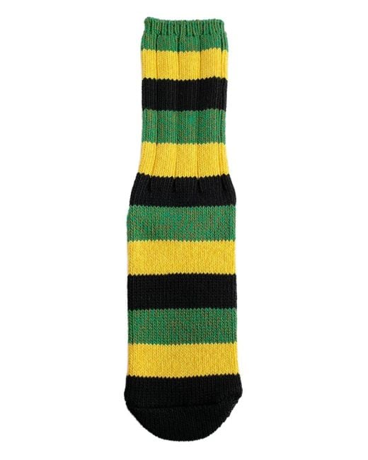 メンズ Kapital 56 Yarns Rasta Rainbowy Happy Heel 靴下 Yellow