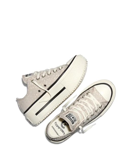 Converse White Chuck Taylor All Star Lift Double Stack Platform Sneakers