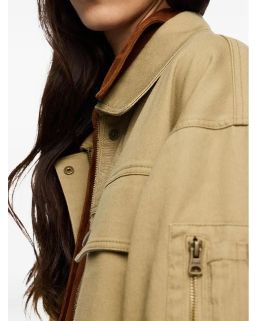 Bimba Y Lola Natural Kordelzug-Jacke mit Klappentasche
