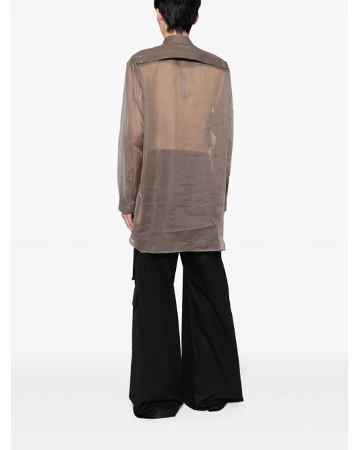 Rick Owens Brown Jumbo Sheer Shirt for men