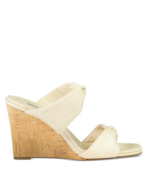 85mm Twist wedge sandals Aquazzura de color Natural