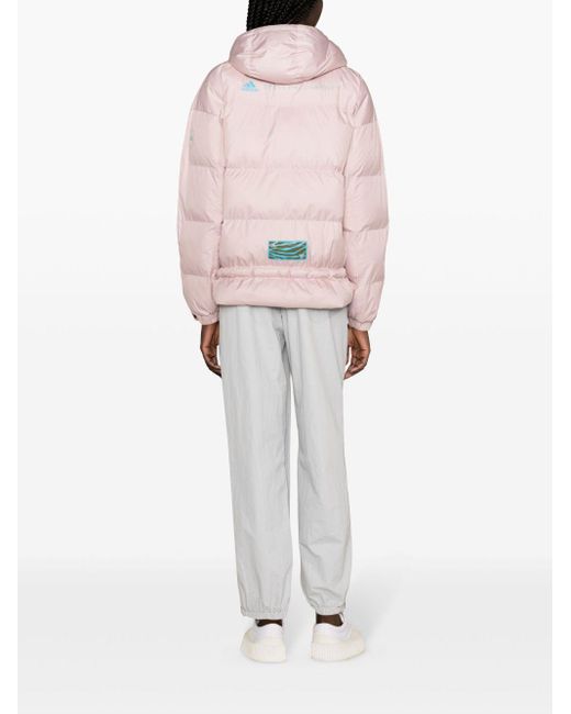 Adidas By Stella McCartney Pink Detachable-hood Ripstop Puffer Jacket