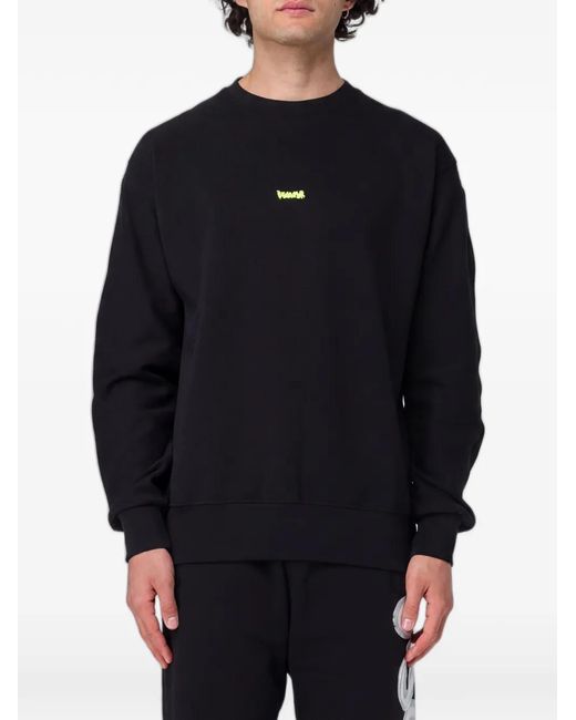 DISCLAIMER Blue Logo-Print Drop-Shoulder Sweatshirt for men