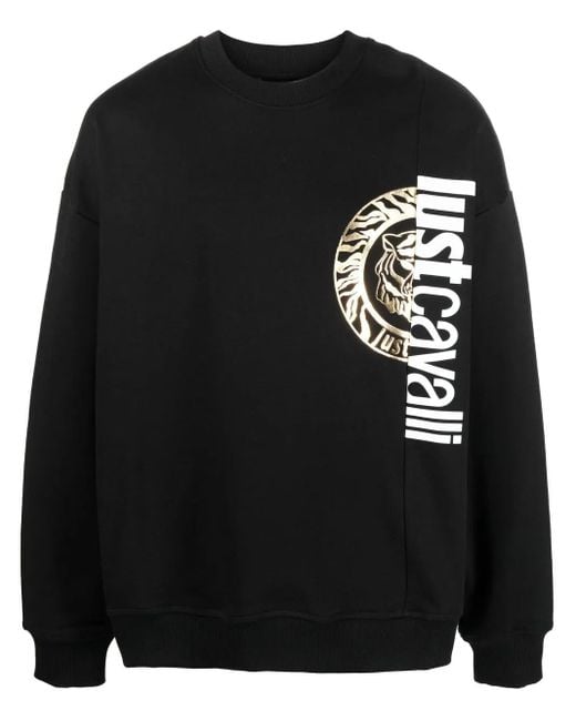 Just Cavalli Black Logo-Print Sweatshirt for men
