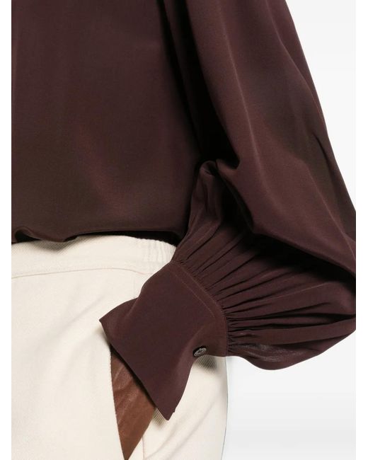 Joseph Black Gathered Long-Sleeve Blouse