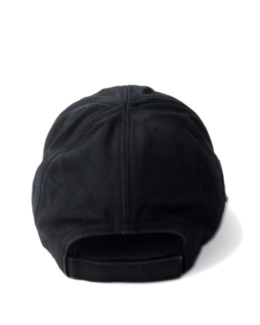 Prada Black Triangle-Logo Baseball Cap