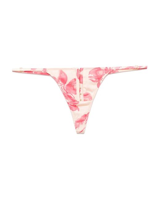 Kiki de Montparnasse Pink Papillon Et Orchidee Corset Thong