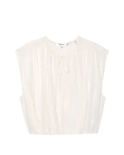 FRAME White The Wave Tie-Fastening Top