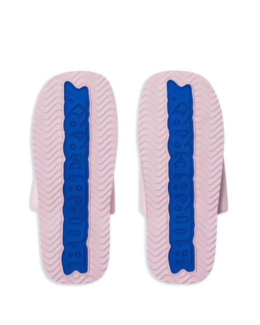 Burberry Pink Ekd-Debossed Leather Slides