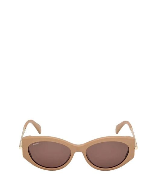Max Mara Eyewear Pink Matte Light Geometic Sunglasses