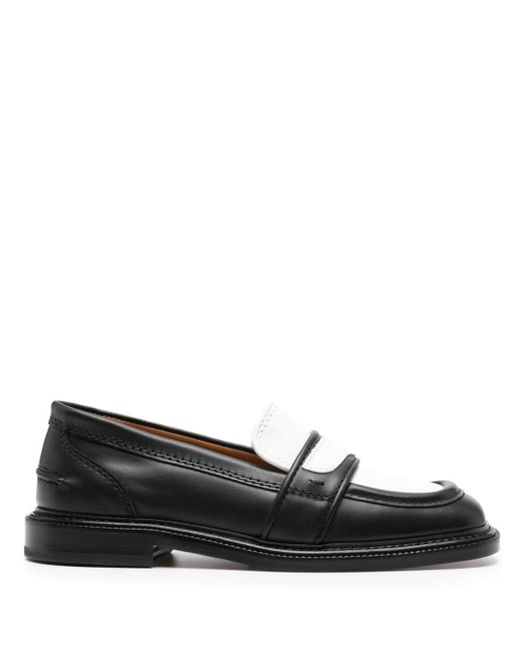 Maison Kitsuné Black Bicolor Leather Loafers Shoes