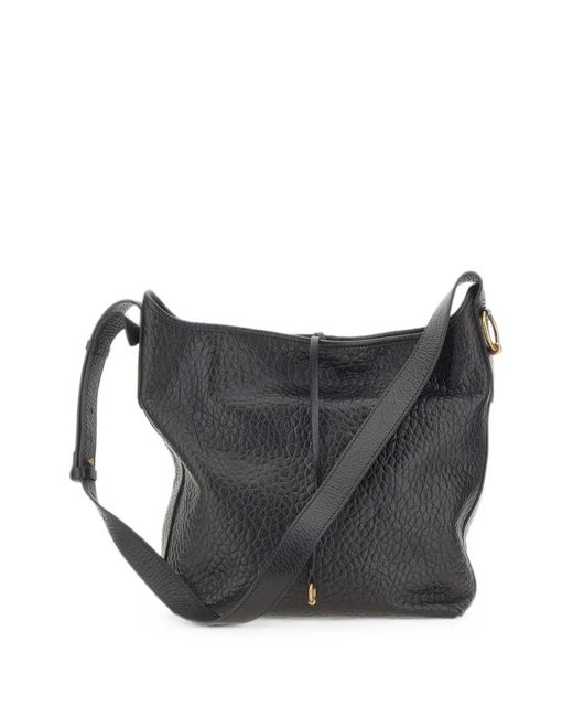 Gianni Chiarini Gray Carla Grained Leather Shoulder Bag
