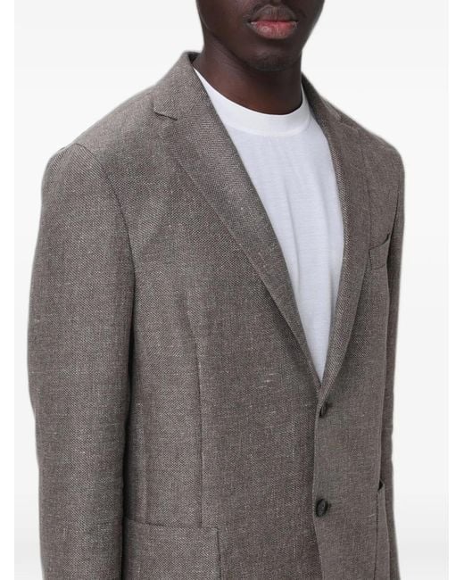 Zegna Gray Single-Breasted Blazer for men