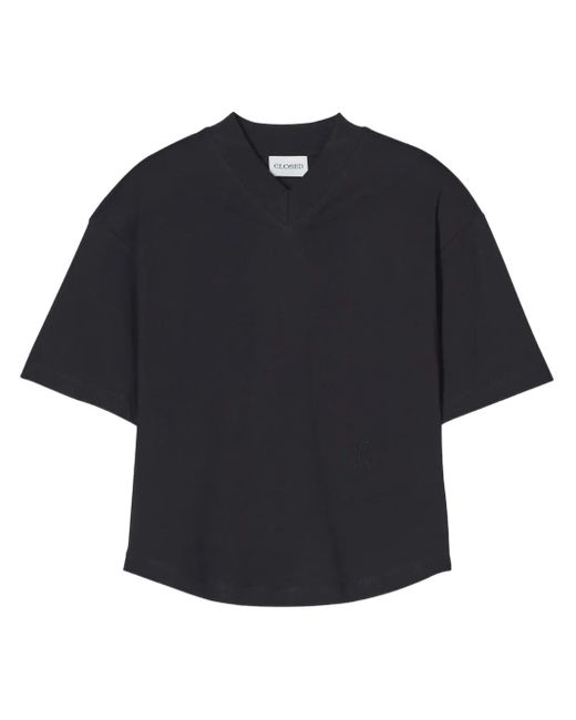 T-Shirt Con Scollo A V di Closed in Blue