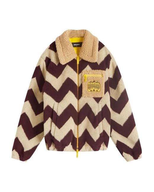 DSquared² Natural Chevron Zip Jacket for men