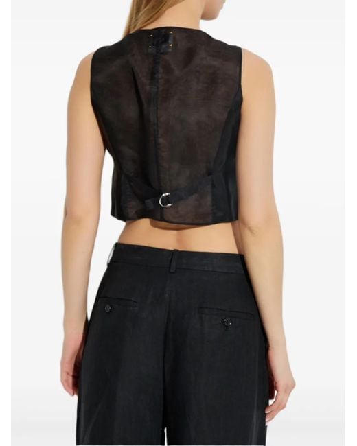 Forte Forte Black Button-Front Waistcoat