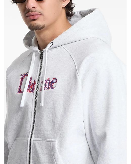 Dime White Hoodie Veins À Logo Brodé