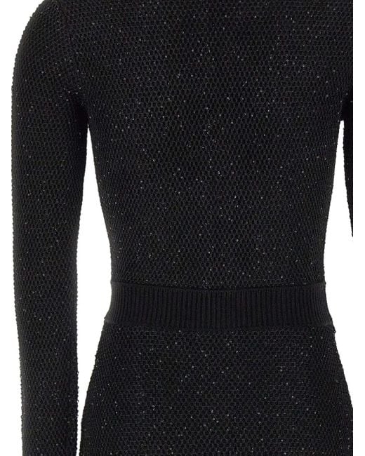 Elisabetta Franchi Black Sequin-Embellished Playsuit
