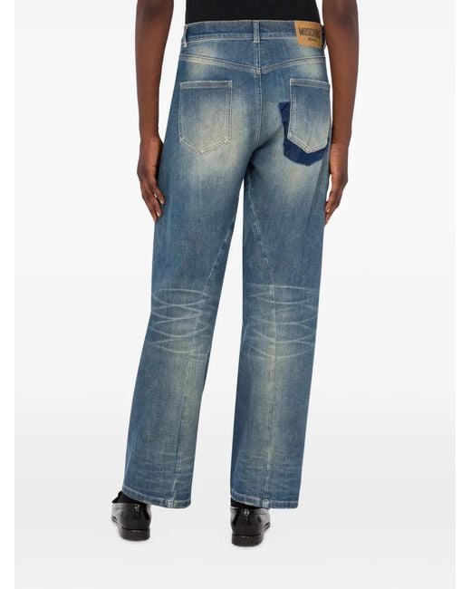 Moschino Blue Patchwork Denim Jeans
