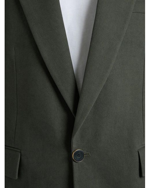 Balmain Black Cotton Twill 1-Button Jacket for men