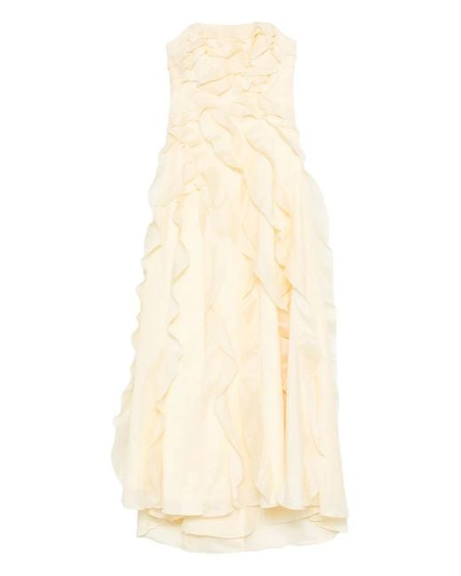 Aje. White Allairie Ruffled Gown