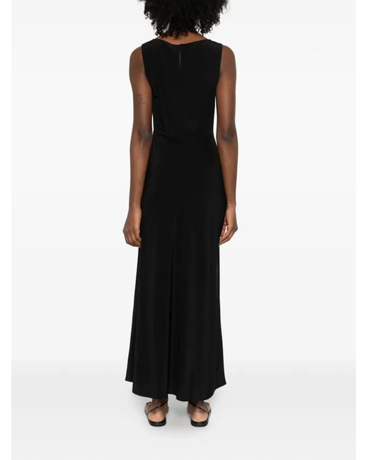 Matteau Black Boat-Neck Maxi Dress