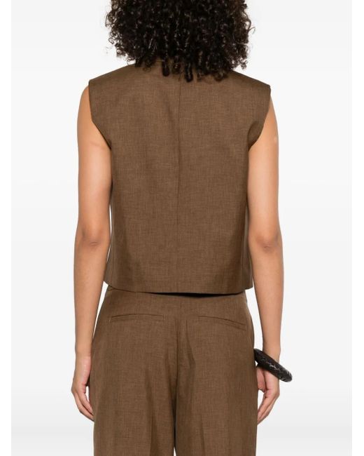 Theory Brown Peak Db Vest.City Tw
