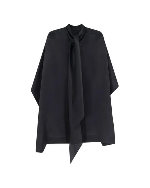 Alberta Ferretti Blue Asymmetrical Tie-Fastening Cape