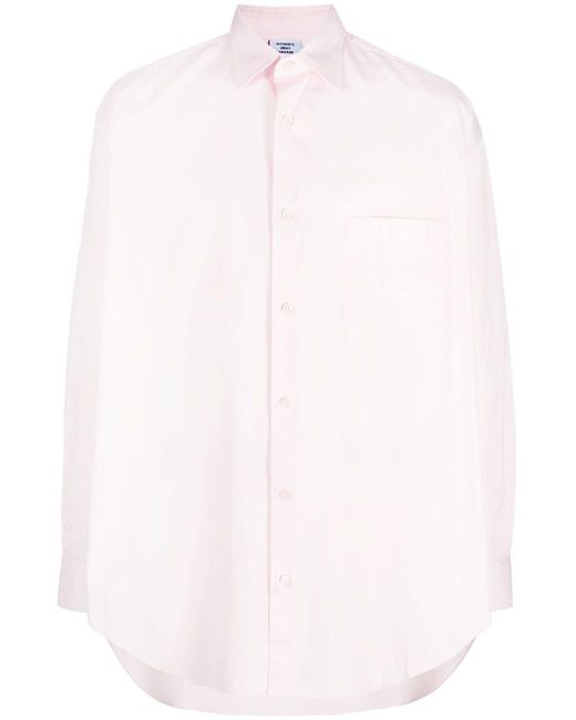 Vetements White Logo-print Long-sleeves Shirt