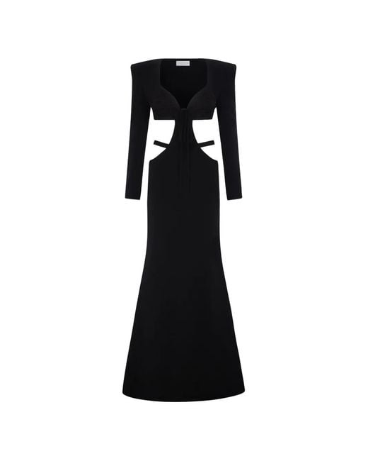 Violante Nessi Black Bruna Cut-Out Embroidered Maxi Dress