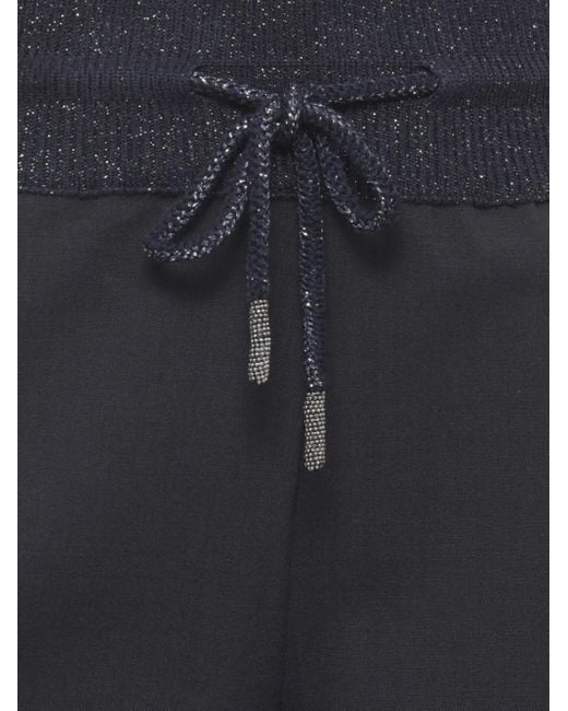 Pantaloni Con Strass di Panicale in Blue