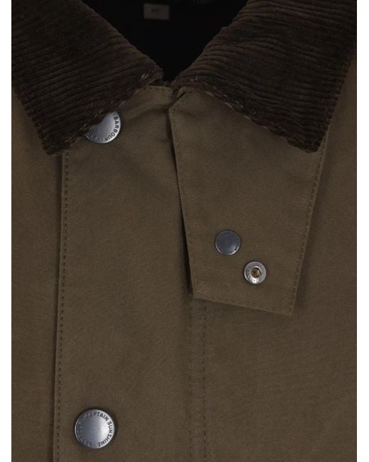 Barbour Gray Corduroy-Collar Cotton Coat for men