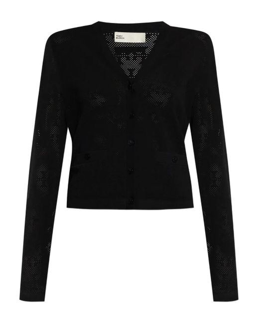Tory Burch Black Cardigan mit Logo
