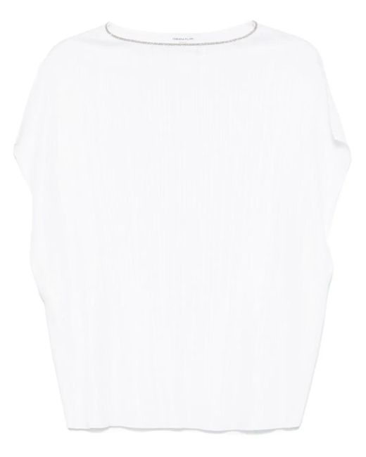 T-Shirt Con Perline di Fabiana Filippi in White