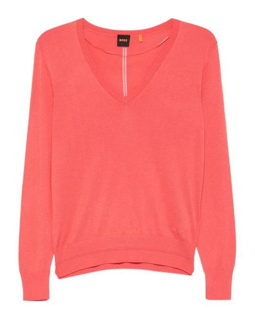 Boss Pink V-Neck Sweater