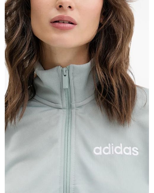Adidas Blue Glam Logo-Print Tracksuit Set