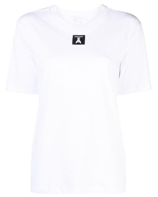Patrizia Pepe White T-Shirt mit Logo-Patch