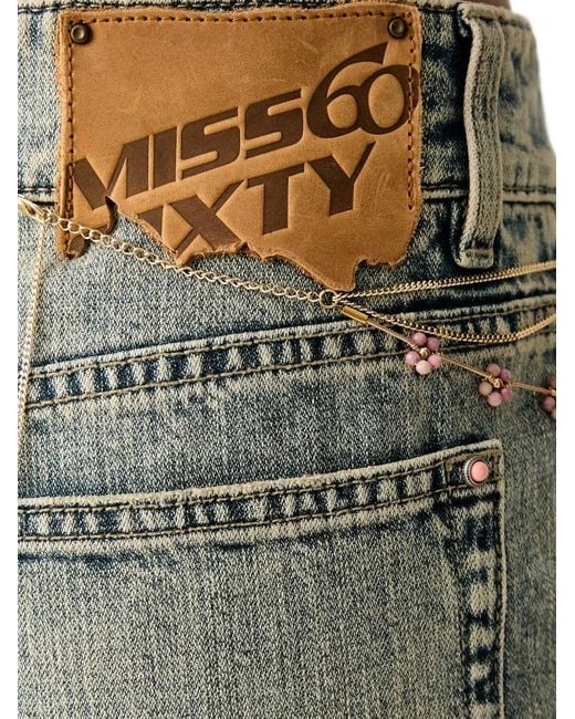 Miss Sixty Green Distressed Flared Jeans