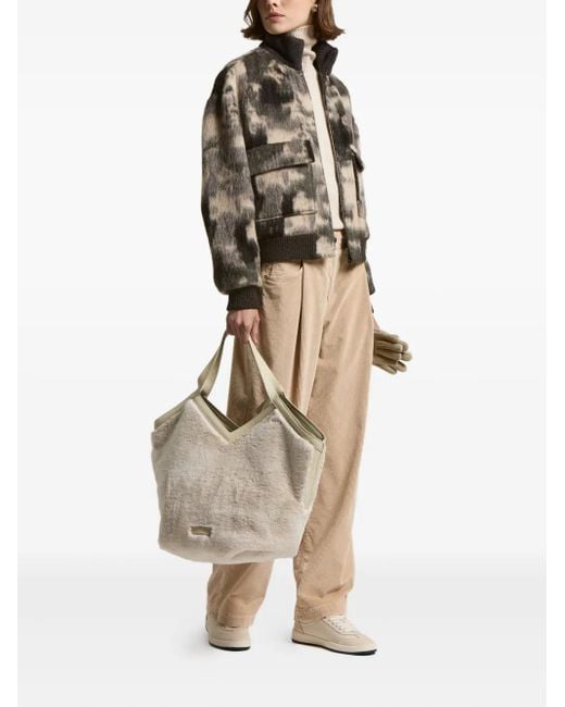 Peserico Green Camouflage-Pattern Zip-Front Jacket