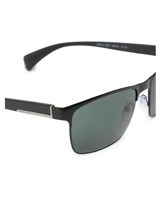 Prada Black Rectangular-Frame Sunglasses for men
