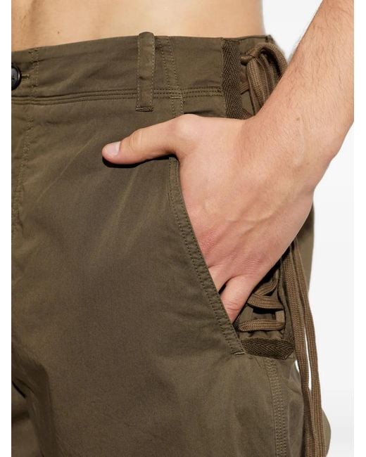 McQueen Green Lace-Up Drawstring Trousers for men