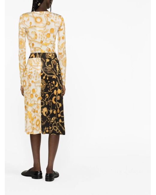 MARINE SERRE Black Printed Viscose Midi Skirt