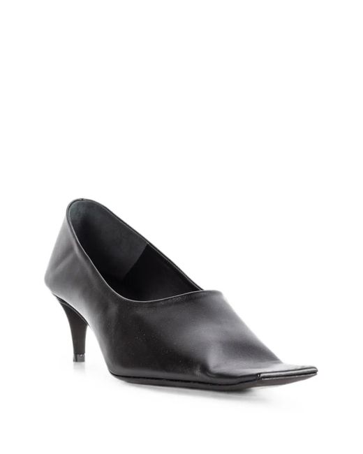 Khaite White Marlene Square-Toe Pumps