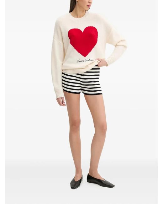 From Future Black Striped Ribbed Shorts